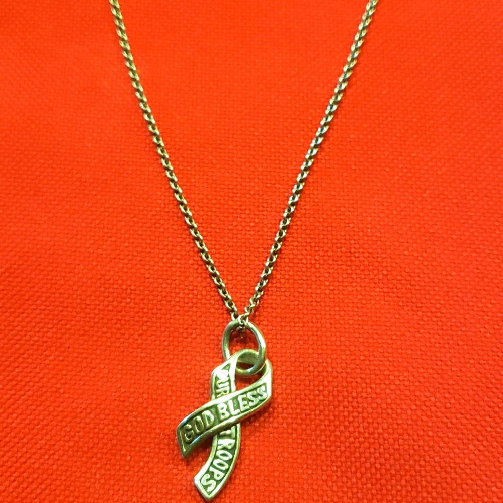 2pc James Avery Rt. "God Bless our Troops" Pendant
